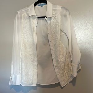 Antonio Melani Button Down - White and Lace